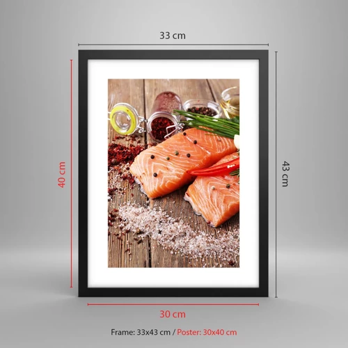 Poster in black frame - Norwegian Adventure in the Kitchen - 30x40 cm