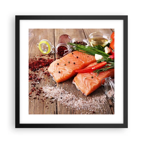 Poster in black frame - Norwegian Adventure in the Kitchen - 40x40 cm