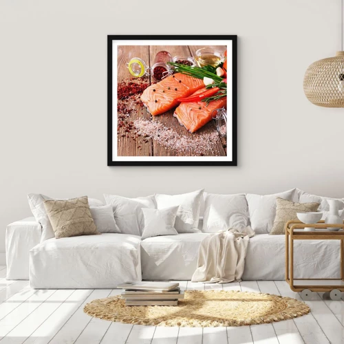 Poster in black frame - Norwegian Adventure in the Kitchen - 40x40 cm