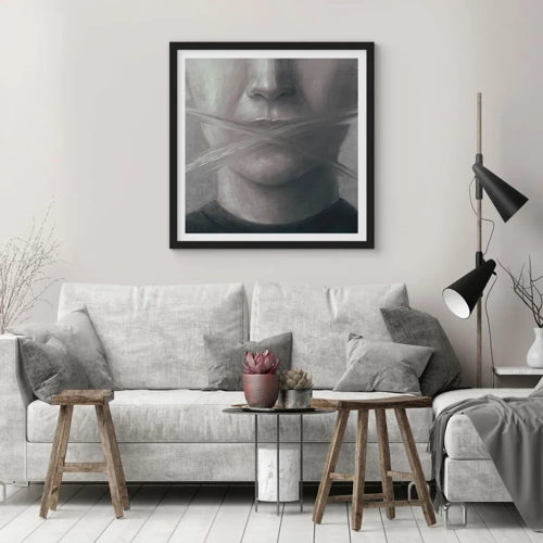 Poster in black frame - Not a Word - 30x30 cm