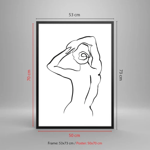 Poster in black frame - Nude in the Morning - 50x70 cm