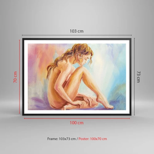 Poster in black frame - Nude of Youth - 100x70 cm