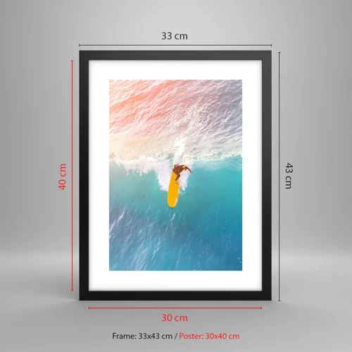 Poster in black frame - Ocean Rider - 30x40 cm