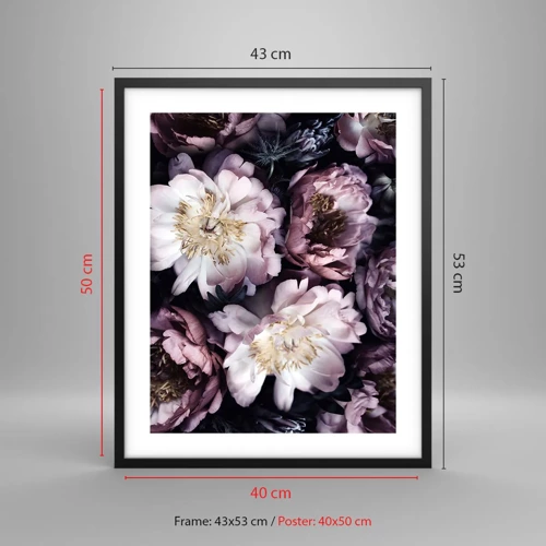 Poster in black frame - Old Style Bouquet - 40x50 cm