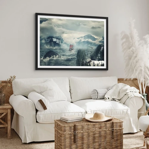 Poster in black frame - On Magical Waters - 100x70 cm