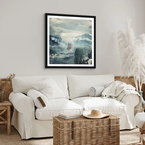 Poster in black frame - On Magical Waters - 30x30 cm