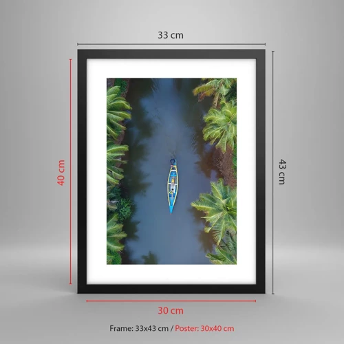 Poster in black frame - On Tropical Trail - 30x40 cm