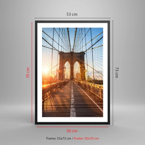 Poster in black frame - On a Golden Bridge - 50x70 cm