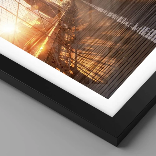 Poster in black frame - On a Golden Bridge - 50x70 cm