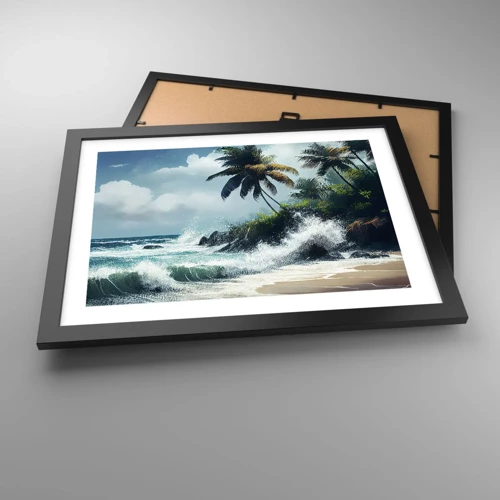 Poster in black frame - On a Tropical Shore - 40x30 cm