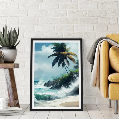 Poster in black frame - On a Tropical Shore - 50x70 cm