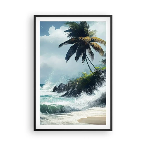 Poster in black frame - On a Tropical Shore - 61x91 cm