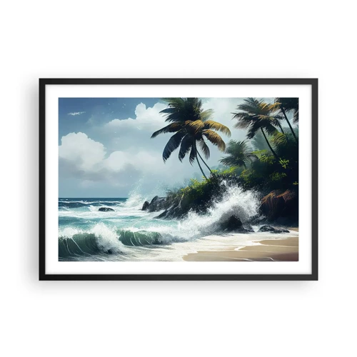 Poster in black frame - On a Tropical Shore - 70x50 cm