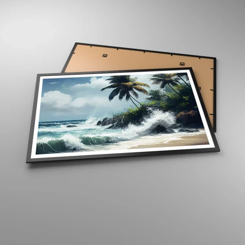 Poster in black frame - On a Tropical Shore - 91x61 cm