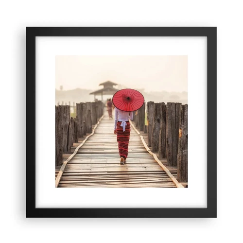 Poster in black frame - On an Old Bridge - 30x30 cm