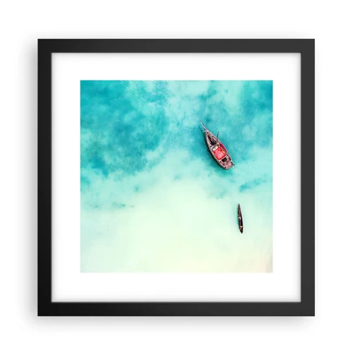 Poster in black frame - On the Beaches of Zanzibar, When the Tide Is High - 30x30 cm