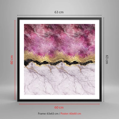 Poster in black frame - On the Border - 60x60 cm