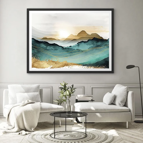 Poster in black frame - On the Verge of Abstract - Landscape - 100x70 cm