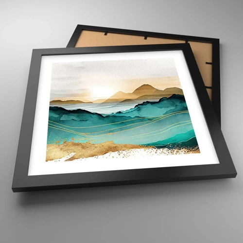 Poster in black frame - On the Verge of Abstract - Landscape - 30x30 cm