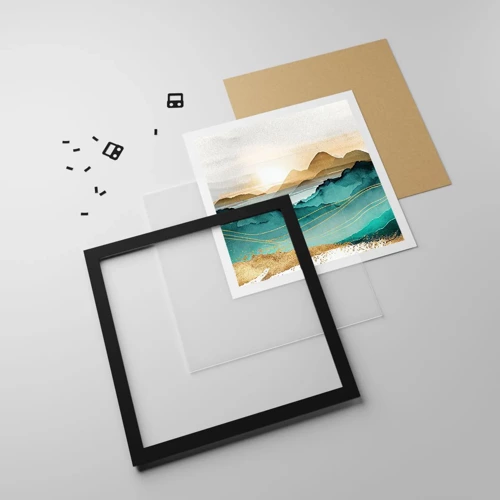 Poster in black frame - On the Verge of Abstract - Landscape - 30x30 cm