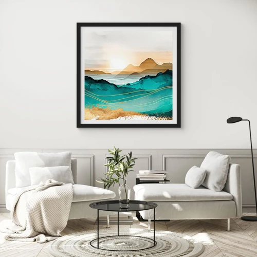 Poster in black frame - On the Verge of Abstract - Landscape - 30x30 cm