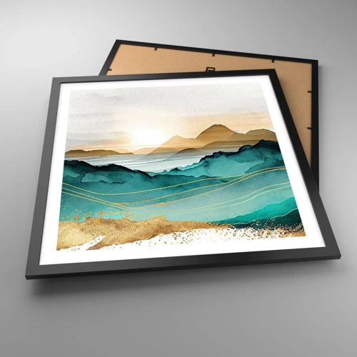 Poster in black frame - On the Verge of Abstract - Landscape - 50x50 cm