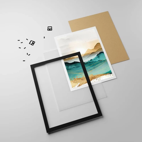 Poster in black frame - On the Verge of Abstract - Landscape - 50x70 cm