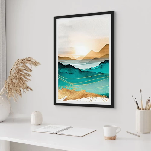 Poster in black frame - On the Verge of Abstract - Landscape - 50x70 cm