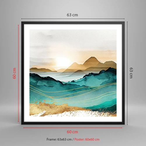 Poster in black frame - On the Verge of Abstract - Landscape - 60x60 cm