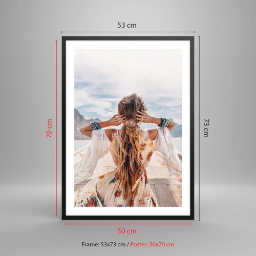 Poster in black frame - On the Way to Happiness - 50x70 cm