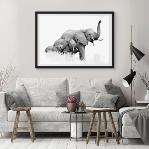 Poster in black frame - One, Two, Three - 100x70 cm