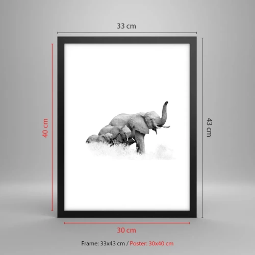 Poster in black frame - One, Two, Three - 30x40 cm