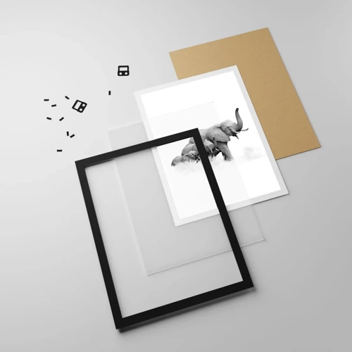 Poster in black frame - One, Two, Three - 30x40 cm