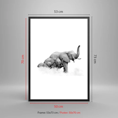 Poster in black frame - One, Two, Three - 50x70 cm