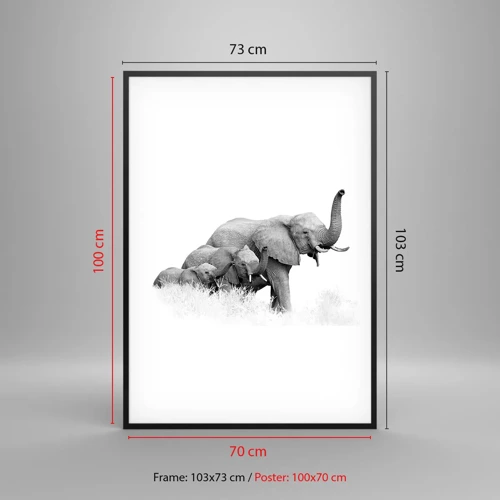 Poster in black frame - One, Two, Three - 70x100 cm