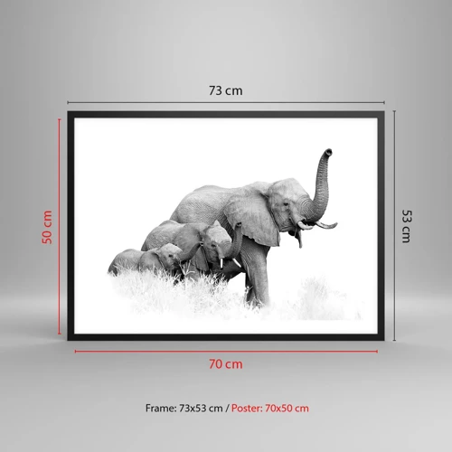 Poster in black frame - One, Two, Three - 70x50 cm