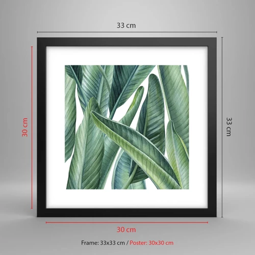 Poster in black frame - Only Green Itself - 30x30 cm