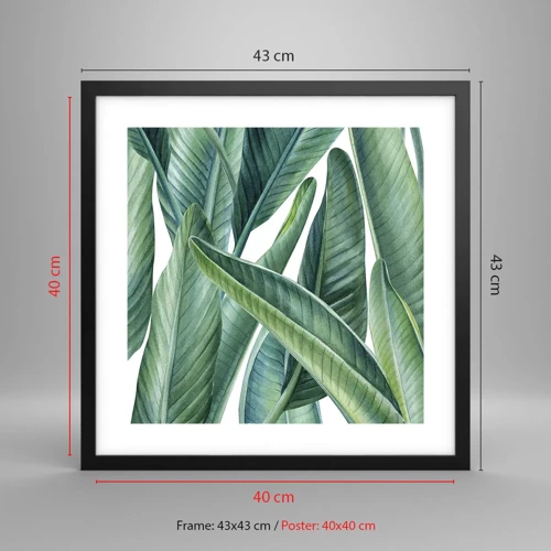 Poster in black frame - Only Green Itself - 40x40 cm