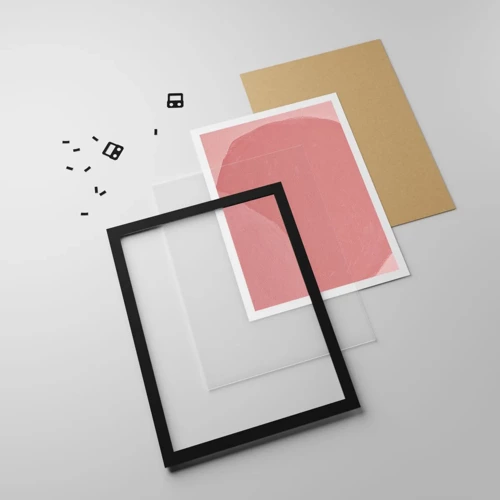 Poster in black frame - Organic Composition In Pink - 61x91 cm