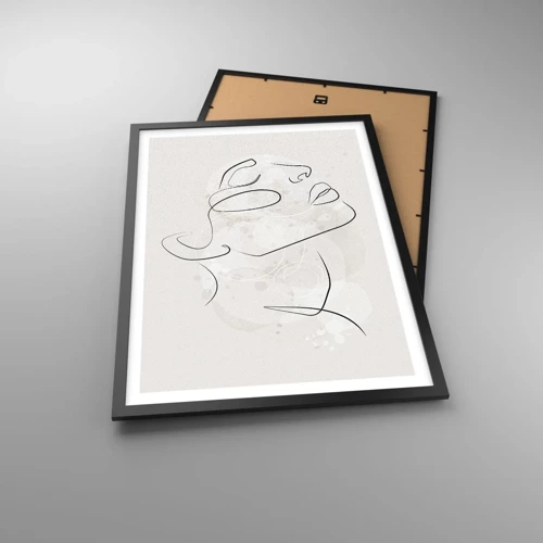 Poster in black frame - Outline of Happiness - 50x70 cm