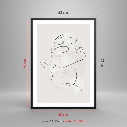 Poster in black frame - Outline of Happiness - 50x70 cm