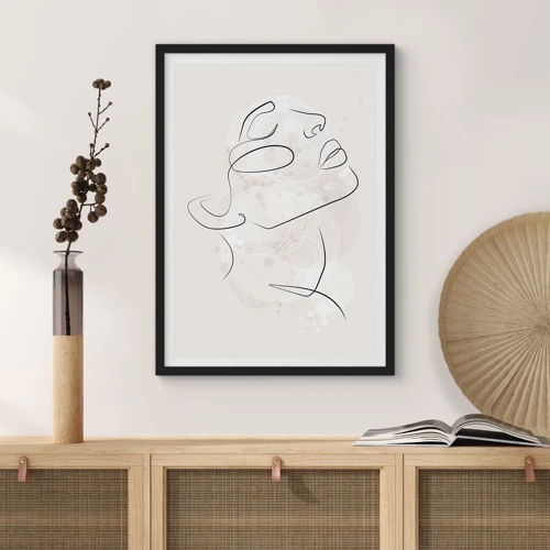 Poster in black frame - Outline of Happiness - 50x70 cm