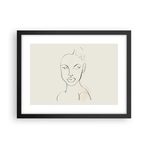 Poster in black frame - Outline of Sensuality - 40x30 cm