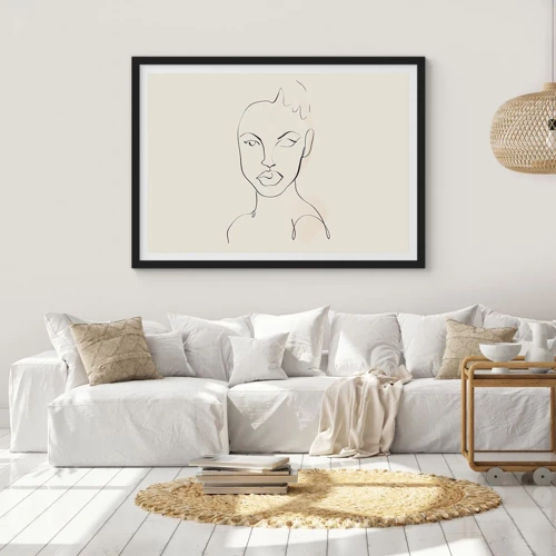 Poster in black frame - Outline of Sensuality - 50x40 cm