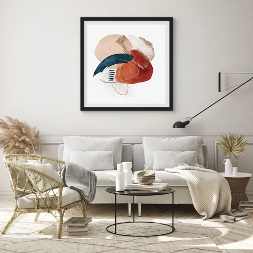 Poster in black frame - Oval Composition - 50x50 cm