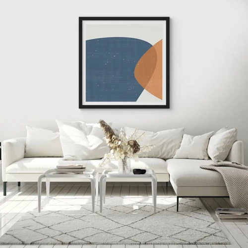 Poster in black frame - Ovals and Intersections - 40x40 cm