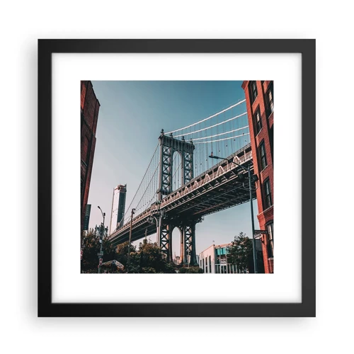 Poster in black frame - Over the City Waves - 30x30 cm