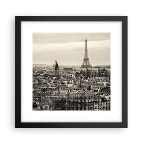 Poster in black frame - Over the Roofs of Paris - 30x30 cm