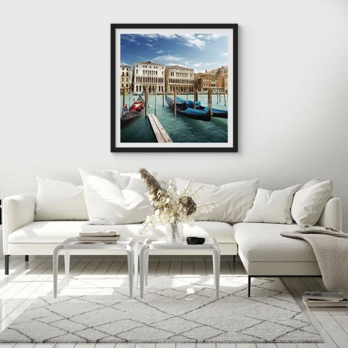 Poster in black frame - Palaces in Blue - 30x30 cm