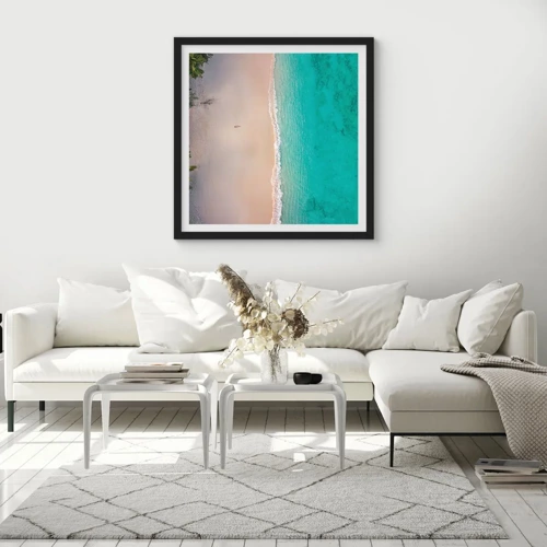 Poster in black frame - Paradise Beach - 30x30 cm